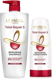 L'Oreal Paris Total Repair 5 Shampoo, 640ml (With 10% Extra) And L'Oreal Paris Total Repair 5 Conditioner, 175ml (With 10% Extra)