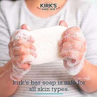 Castile Bar Soap by Kirkâ€™s | Clean Soap for Men, Women & Children | Premium Coconut Oil | Sensitive Skin Formula, Vegan | Fragrance-Free/Unscented | 4 oz. Bars - 12 Pack