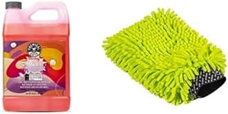 Chemical Guys CWS215M Car Wash Starter Bundle - Sticky Snowball Ultra Snow Foam Car Wash Soap, 128 oz (1 Gallon) Cherry Scent + Chenille Wash Mitt (2 Items) Works on Cars, Trucks, SUVs, RVs & More