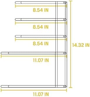 Lodge 5-Tier, Kitchen and Pantry Cast Iron Cookware Storage Organizer, Steel Construction, Matte Black, 11.07 x 8.25 x 14.32
