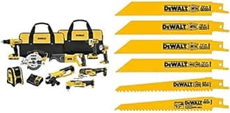 DEWALT 20V (DCK940D2) Max Cordless Drill Combo Kit, 9-Tool & Reciprocating Saw Blades, Metal/Wood Cutting Set, 6-Piece (DW4856),Metallic