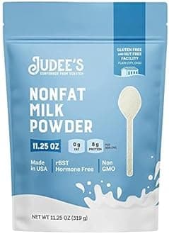 Judee's Gluten Free Non-Fat Dry Milk Powder - Versatile Baking & Cooking Powdered Milk - High-Protein, Calcium-Rich, Gluten-Free - 11.25 Oz