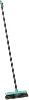 JVL 20-044GY Lightweight Indoor Angled Soft Bristle Sweeping Brush Broom, Grey/Turquoise