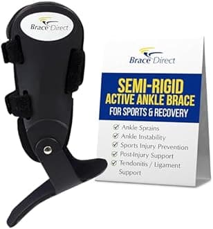 Brace Direct Semi-Rigid Active Ankle Brace for Sports - Maximum Support for Sprains & Injuries, Stabilizes & Protects Athletes Ankles Basketball, Volleyball (S - Left, Men 7-9 / Women 8-10)