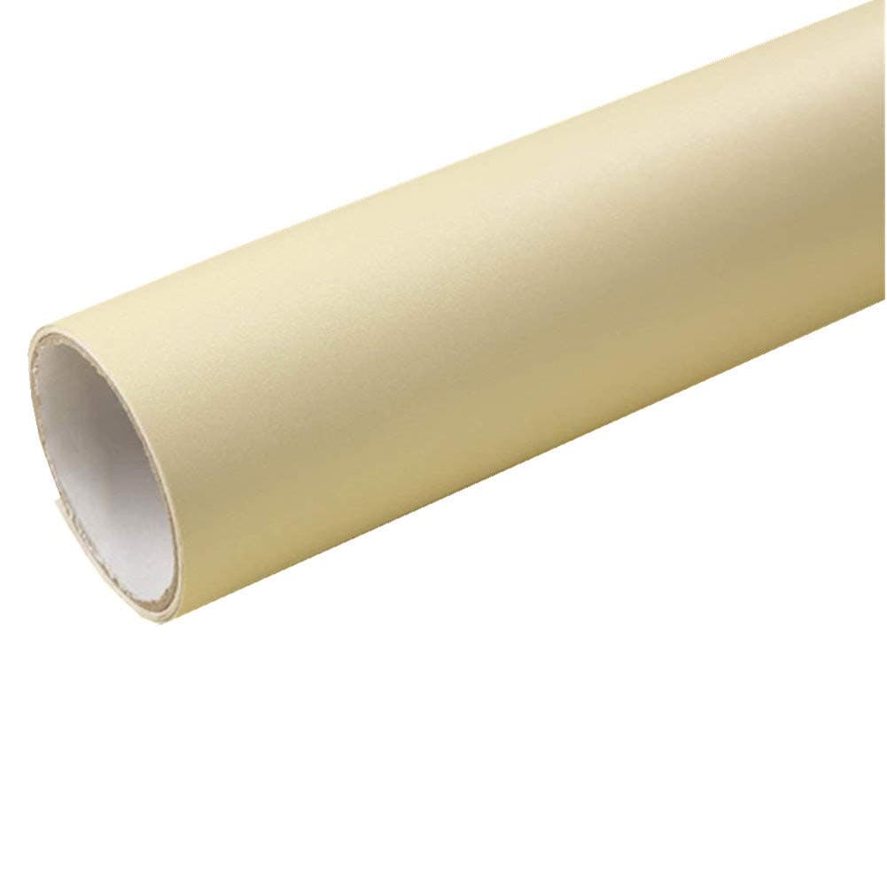 Teemall Solid Color Gloss Self Adhesive Peel and Stick Wallpaper for Counter Top 24''x79'' (Frosted Cream Color)