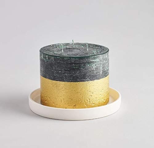 St Eval Matte White Candle Plate - Large