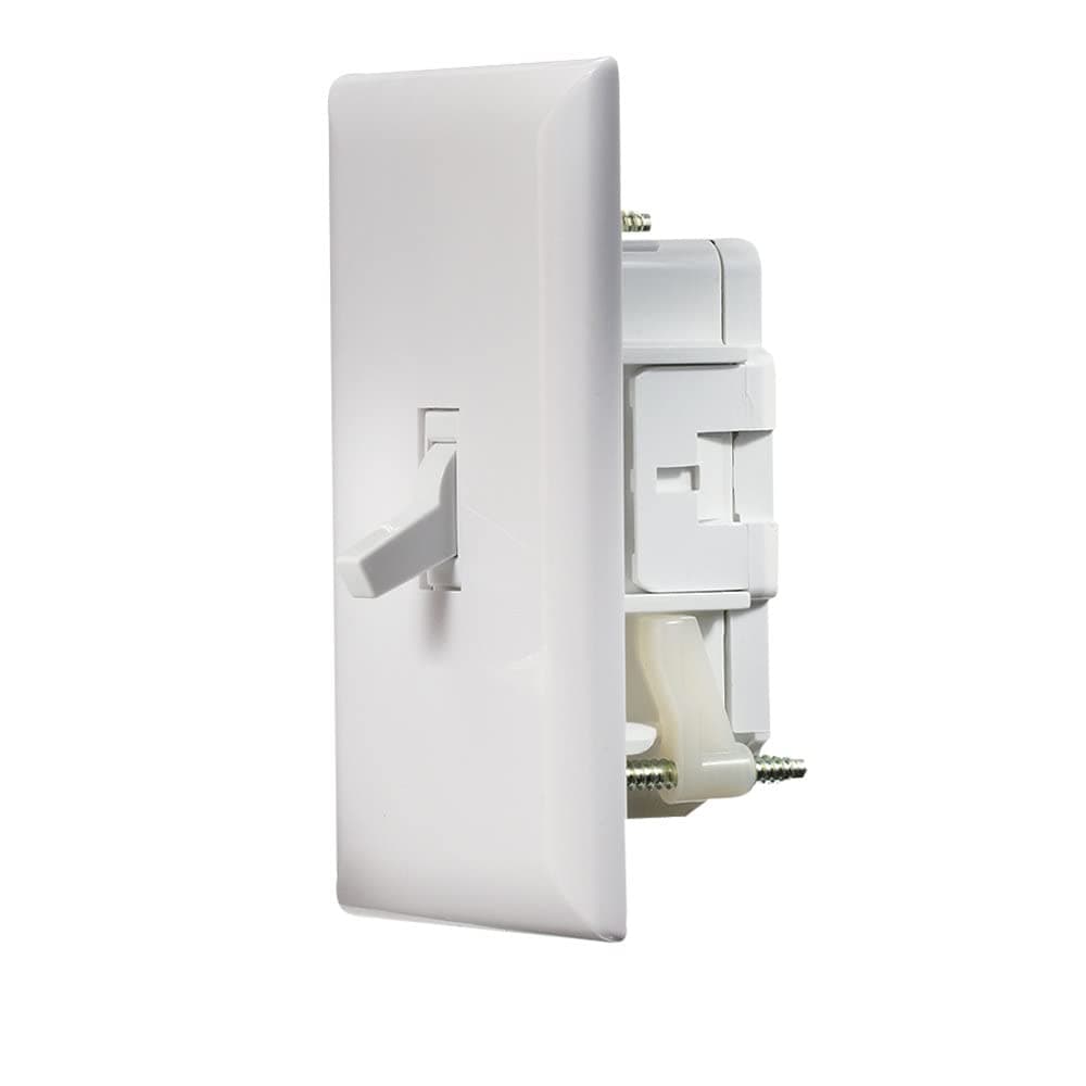 RV Designer S821, Self Contained Wall Switch with Cover Plate, White, AC Electrical