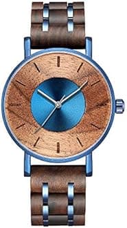 WASTIME Wooden Watch for Men Women, Stylish Chronograph Military Casual Calendar Wood Watches