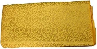 CraftyArt Yellow Brocade Art Silk Fabric by The Yard Home Decor Wedding Lehenga Blouse Fabric Width is 44” inches (Approx)