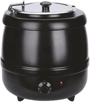 Paulsons Hospitality Soup Kettle 10 Liter Internal Container Electric Pot with Keep Warm Function, Heavy Duty Commercial Electric Soup Pot Black (SOUP KETTLE, 10 LITER)