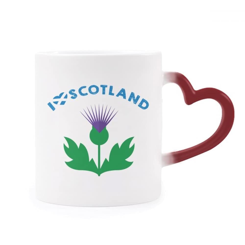 Scottish Representative Thistle Heat Sensitive Mug Red Color Changing Stoneware Cup