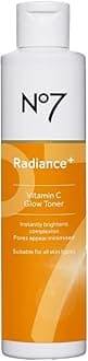 Radiance Vitamin-C Glow Toner Daily, Energising Exfoliating Cleanser, Natural Moisture Balance, Pore-Refining Properties, Easy-to-Use and Fast-Absorbing Formula, 40MLX4
