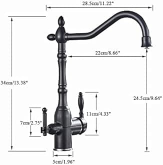 Faucets Kitchen Sink Faucet for Bar Farmhouse Commercial, Gold Kitchen Filter Pure Water 360 Rotation Kitchen Sink Crane, Dual Handle Dual Water Function Mode Filter Mixer Taps(Chrome)