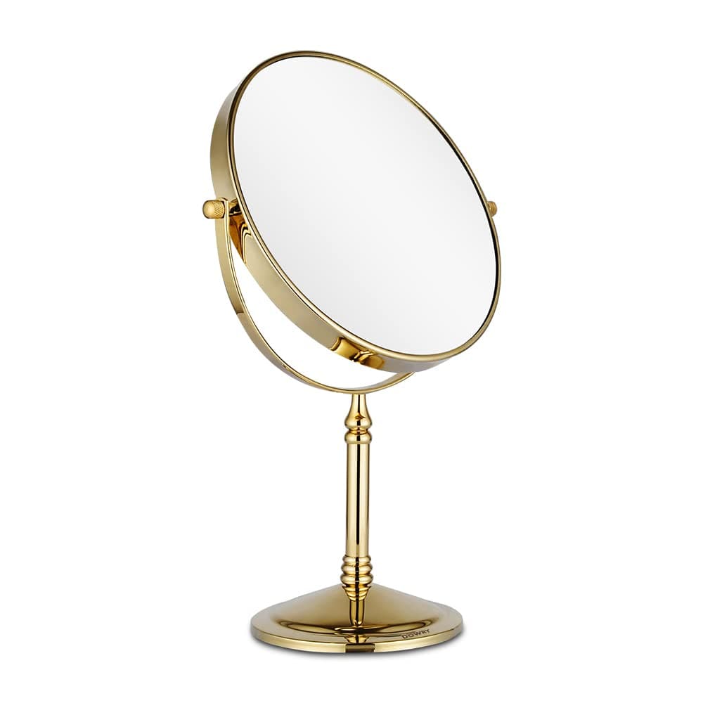 Makeup Mirror 10x Magnification Vanity Mirror Tabletop Two-Sided Swivel Gifts for Women Wife Mom Teengirls Gold Finish(10X)