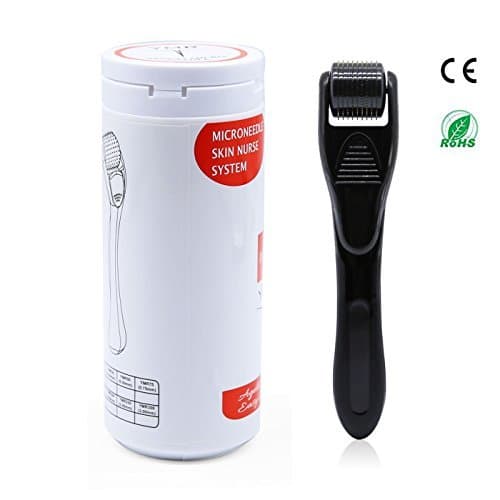 Derma Roller, Non-Slip 1mm 540 Titanium Microneedle Roller for Reducing Stretch Marks, Wrinkles, Acne and Light Scars, Cellulite (Black)