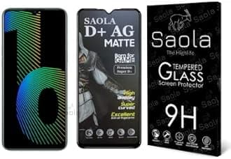 Saola D+ Matte Tempered Glass With 18H Hardness For Realme Narzo 10 (Pack Of 1) With Free Installation Kit. Full Screen Coverage - 6.5 Inch