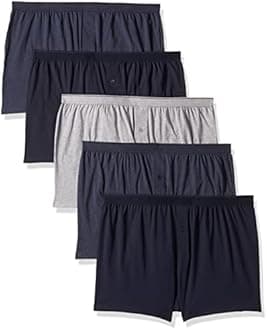 Marks & Spencer Men's Cotton Brief Loose Fit Plain Boxers (Pack of 5) (T148304F_Denim Mix_2XL)