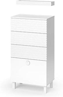Vicco Midi cabinet Sola, White, 60.2 x 113 cm with 4 drawers, suitable for wall mounting for additional storage space