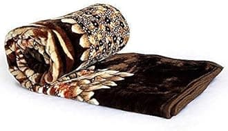 Korean Mink Floral Embossed Double Bed Blanket (221x241 cm, Brown)