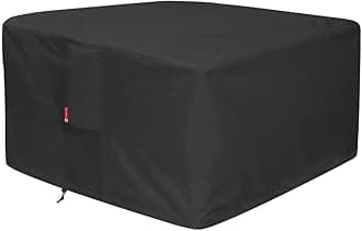 SheeChung Large 44'' Square Fire Pit Cover - Waterproof 600D Heavy Duty Square Patio Fire Pit Table Cover Black (44''L x 44''W x 24''H)-Fits 40",42",43",44"Firepit/Bowl Cover