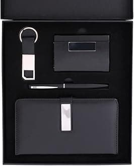FABULASTIC Diary Gift Set for Men with Card Holder, Pen, and Metal Keychain I...