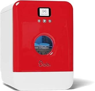 Bob - Compact Dishwasher -daily dishes of 3 people - Built-in Dishwasher - Free-standing, Integrated tank, Portable - White (Red)