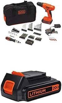 BLACK+DECKER LBXR20 20-Volt MAX Extended Run Time Lithium-Ion Cordless To with BLACK+DECKER BDC120VA100 Cordless Project Kit with 100 Accessories