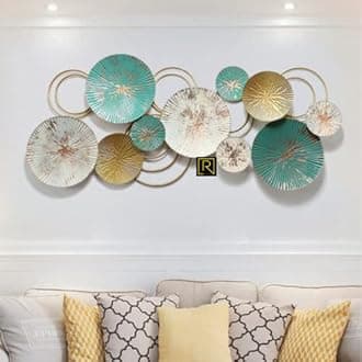 RIZIK STORE Metal Abstract Figures Wall Sculpture For Home Decor, Living Room & Bedroom(Multicolour), 139 Centimeters