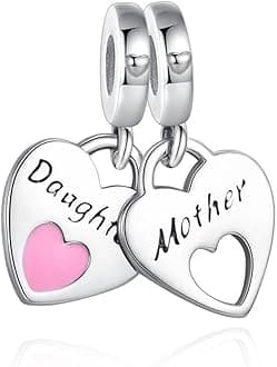 VALGACLS Mom Wife Daughter Love Heart Wedding Rings Charms 925 Sterling Silver Charms for Bracelets Necklace Valentine's Day Mother's Day Jewelry Gift for Womens Girls