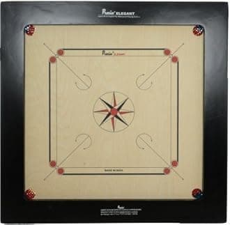 Precise Carrom Board Game Board Champion Bulldog Jumbo English Ply Wood Board with Coin & Striker, Approved by AICF & ICF, Official Board for International Carrom World Cup(Bulldog, 20mm)