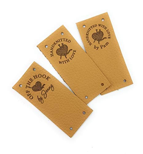 Center fold leather labels Custom folding labels Personalized logo labels Leather labels Branding tags Clothing labels Knitting labels 25 pc