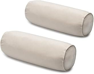 Roll Neck Pillow Velvet Round Bolster Pillow Cervical Support Pillows Neck Pain Relief Cylinder Pillows with Removable Washable Cover 16 Inches Long x 6 Inch Diameter