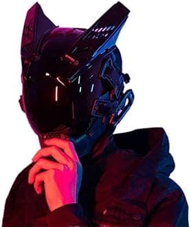 Cyberpunk Mask, Futuristic Techwear Helmet Cool Cyber Mask, Cool Mask Cosplay Accessories Halloween Full Face Mask