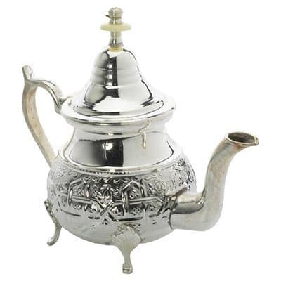 Silver Plated Moroccan Teapot Tea Serving - Hand Made 20oz