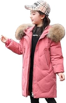 Girls Padded Winter Coat Kids Girls Hooded Quilted Jacket Teen Girls Puffy Coats with Hood Warm School Outerwear with Pockets for Girls Age 7-16 Years