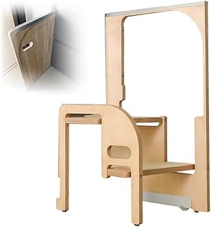 Kitchen Narrow Slot Hidden Folding Ladder Stool, Household Two-Step Heightening Ladder, Foldable and Easy to Install - Ergonomic & Stable,One,3 Step