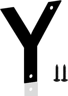 12 Inch Metal House Numbers Letters, Black House Address Numbers for Outside, Modern Metal Address Number Letters for Homes, Apartments, Farms, Office (Y)