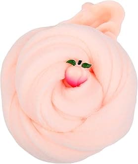 Apricot Cloud Slime, DIY Stress Relief Toy with Cute Charms, Birthday Gifts for Kids, Party Favor