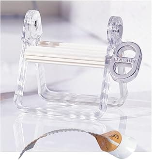 XYKEEY Toothpaste Squeezer, Metal Toothpaste Tube Squeezer Paint Tube Wringer for Artist, Hair Salon, Painter… (Transparent)
