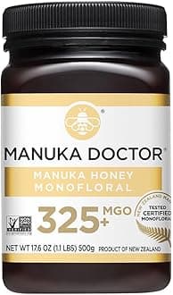 Manuka Doctor - MGO 325+ Manuka Honey Monofloral, 100% Pure New Zealand Honey. Certified. Guaranteed. Raw. Non-GMO (17.6 oz)