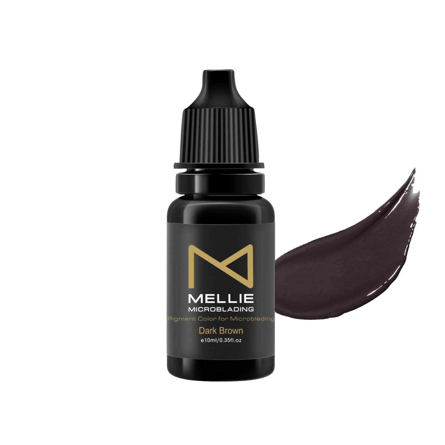 Mellie Microblading Pigment – 10 ml/.35fl.oz | Medical Grade | No Mixing | Long Lasting for Professionals Permanent Make Up Supplies (Dark Brown)