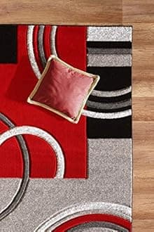 GLORY RUGS Area Rug Modern 2x7 Red Soft Hand Carved Contemporary Floor Carpet with Premium Fluffy Texture for Indoor Living Dining Room and Bedroom Area