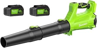 Leaf Blower Cordless with 2 x 4.0Ah Battery and Charger, 780CFM 260MPH Electric Blower with 2 Speeds, 20V Handheld Leaf Cleaner for Lawn Care, Blowing Leaves, Dust, Snow, Gravel for Patio, Yard, Green
