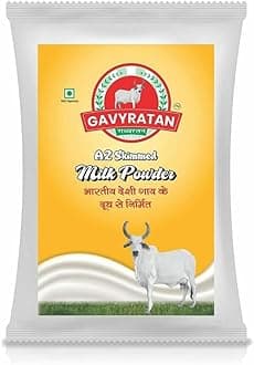 - GAVYRATAN A2 Cow Skimmed Milk Powder 1kg | All Natural | 100% Pure | Boosts Liver Health | No Added Preservatives | Sugar Free | Perfect for Tea & Coffee | Pack of 1