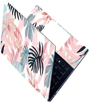 Full Laptop Skin Stickers HD Quality Sticker for Laptops Upto 15.6" (Dustproof|Waterproof|Scratchproof|Reusable) - PK Flower FL Ron