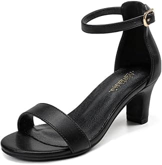 Girls Heel Sandals Open Toe Ankle Strap Flower Girl Dress Pump Sandals Wedding Party for Little Big Kid