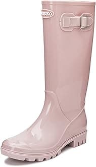 DKSUKO Women's Tall Rain Boots Garden Boots Waterproof Wellington Rubber Boots