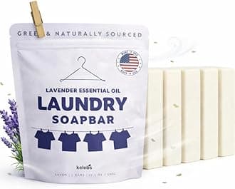 Laundry Soap Bar with Lavender for Sensitive Skin - Delicate Stain Remover Clothes, Underwear, Collar - 5 pcs
