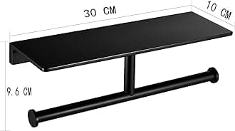 Double Roll Toilet Paper Holder with Solid Brass Shelf and Superior Hotel Style Toilet Paper Dispenser, Saving Storage, Oil Rubbed Black Finish