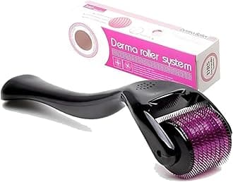 Derma Roller 0.25mm for Hair Growth| Microneedling Roller for Face Body Scalp| Derma Roller for Men & Women| Micro Needling Roller 540 Titanium for Home Use, Acne Marks, Cellulite Treatmment etc.